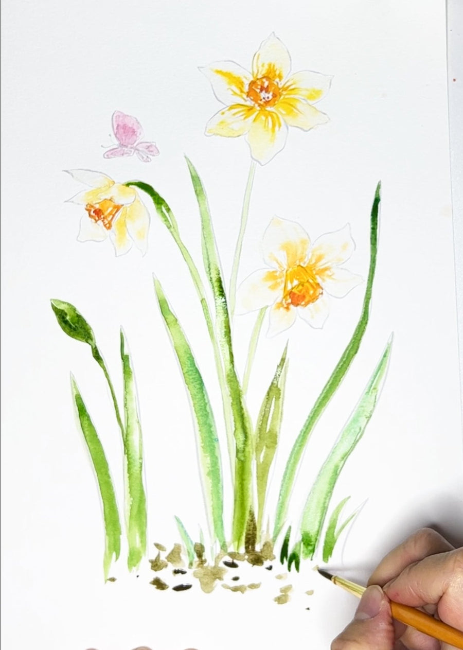 Saturday Floral Series: Tulips & Daffodils Watercolor on May 11th, 2024, 11:30am - 1pm