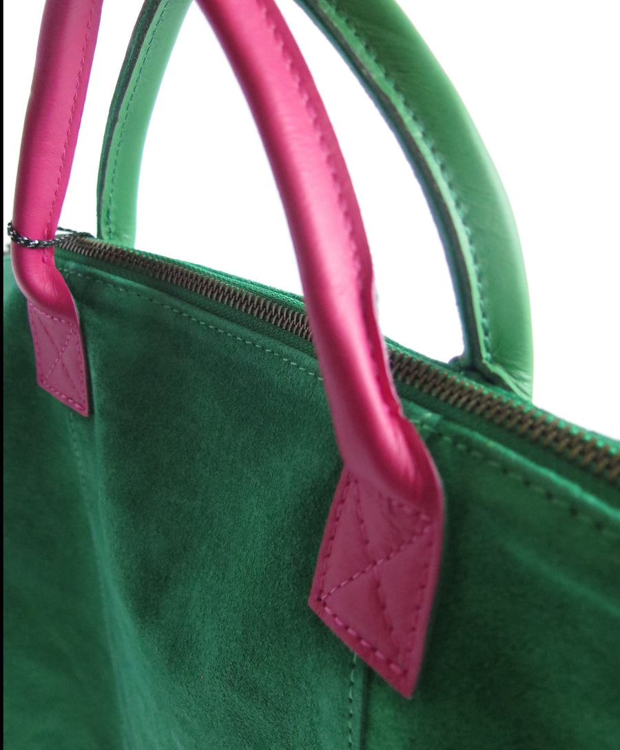 Green Suede Leather Bag