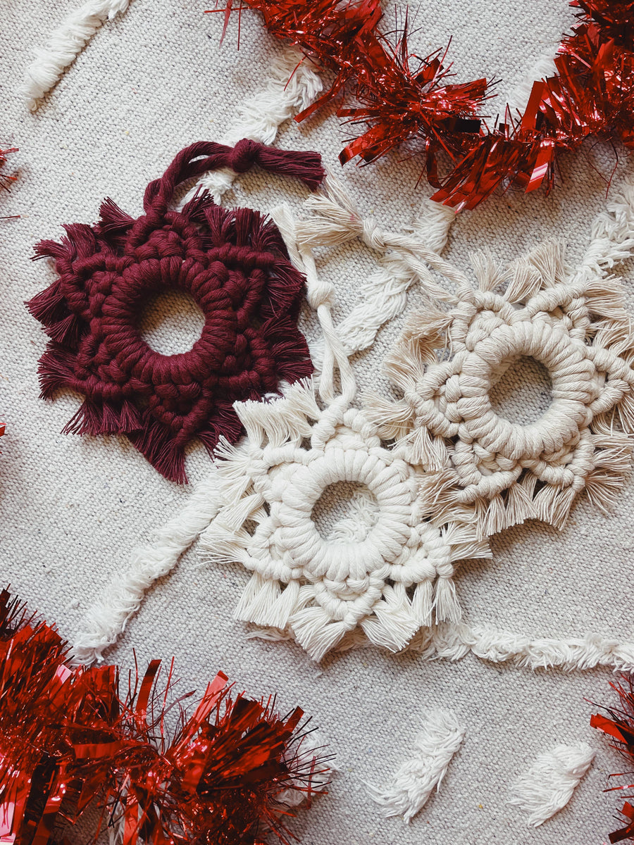 DIY Macrame Snowflake Ornament Kit