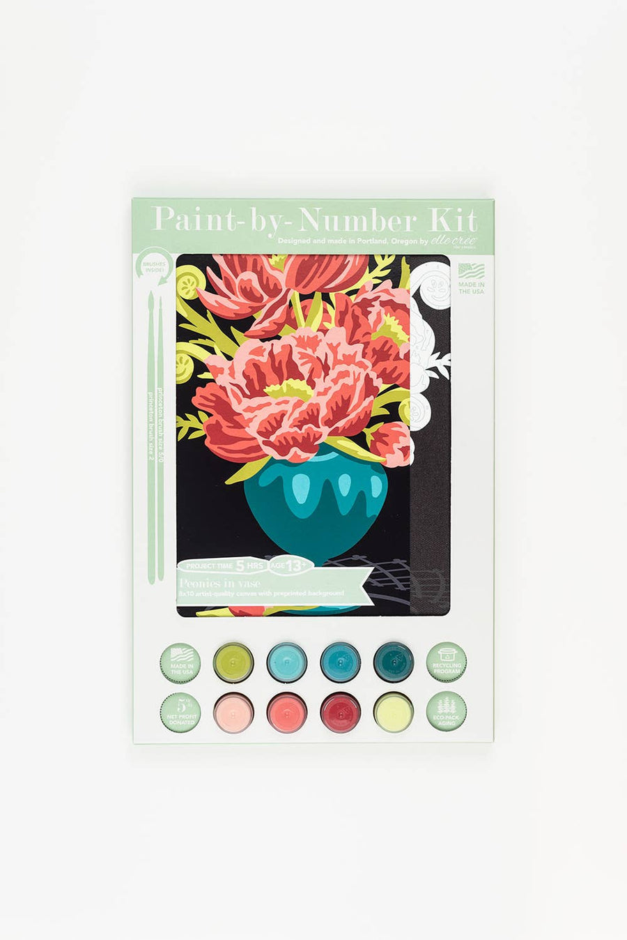 Peonies in Vase Paint-by-Number Kit