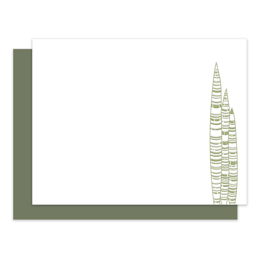 Snake Plant Flat Cards, Letterpress Notecard set