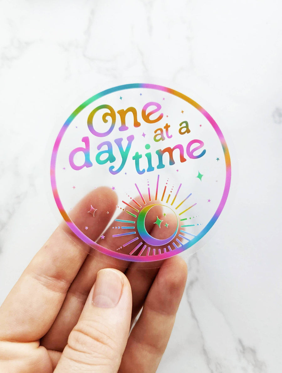 One Day At A Time - Rainbow Sticker