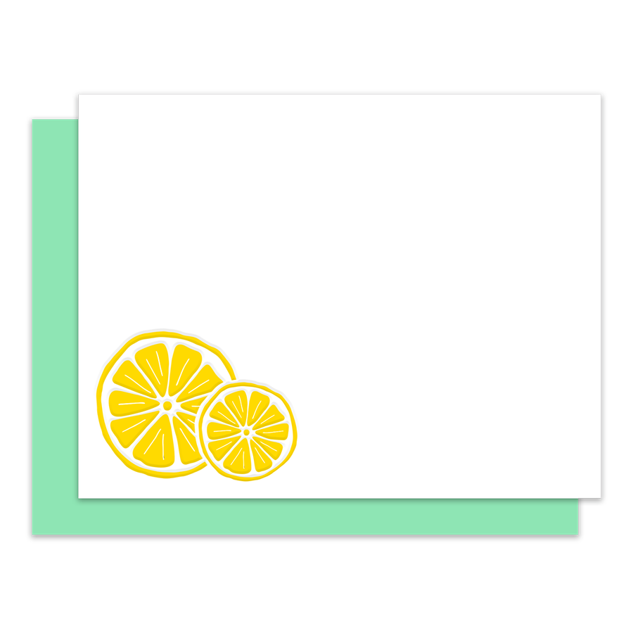 Orange Slice Flat card, Letterpress Notecard Set