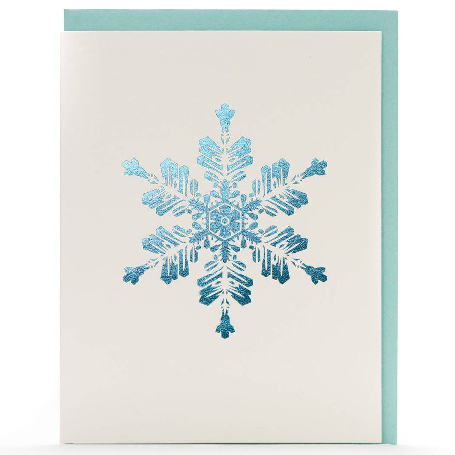 Snowflakes Blue Foil Card