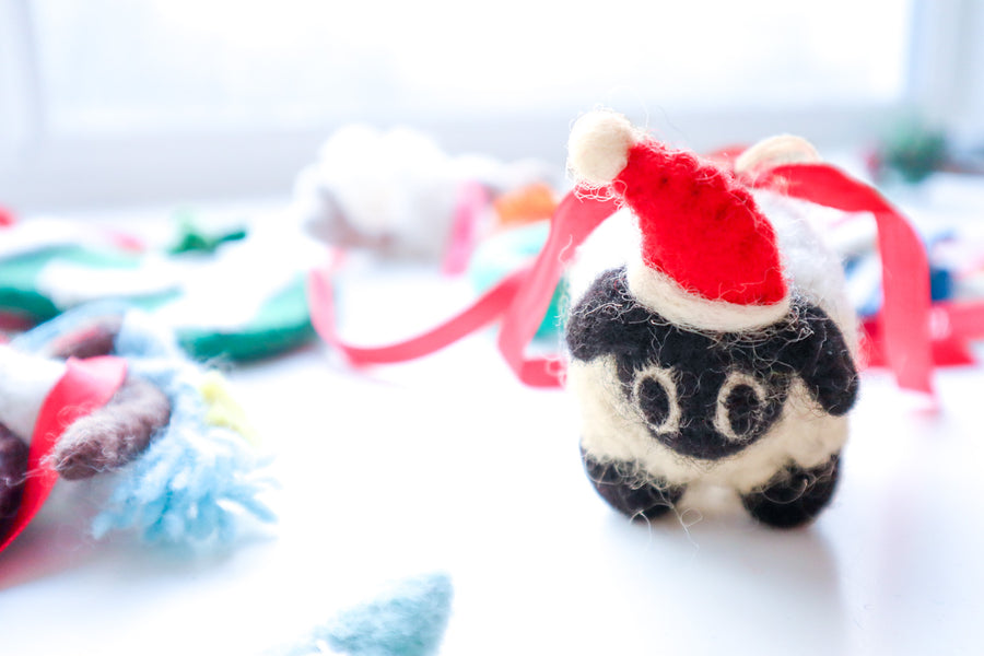 Handmade Felt Christmas Black Sheep Ornament