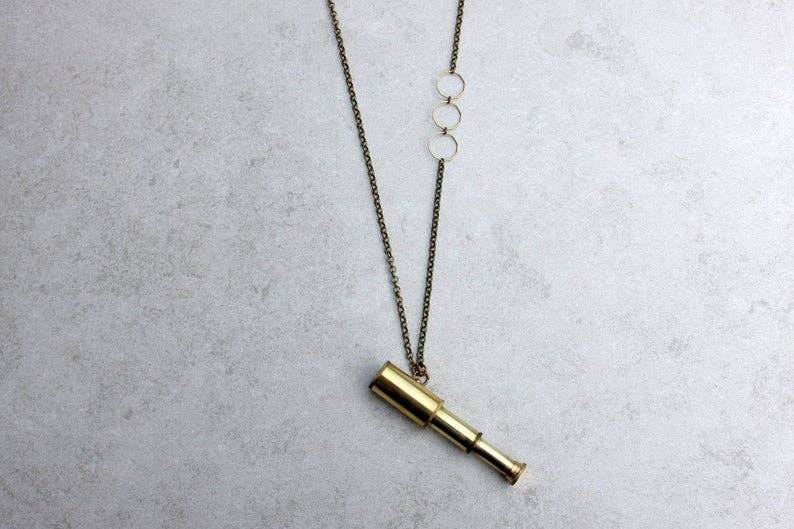 Telescope Found Object Necklace
