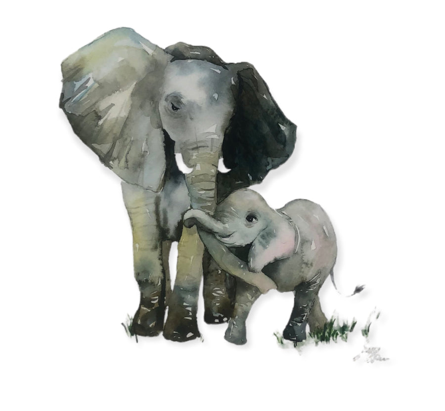 Elephants - Mommy is My Best Friend (Unframed)