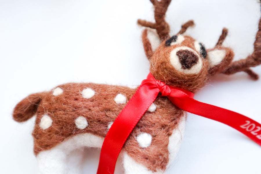 Handmade Felt Deer Ornament