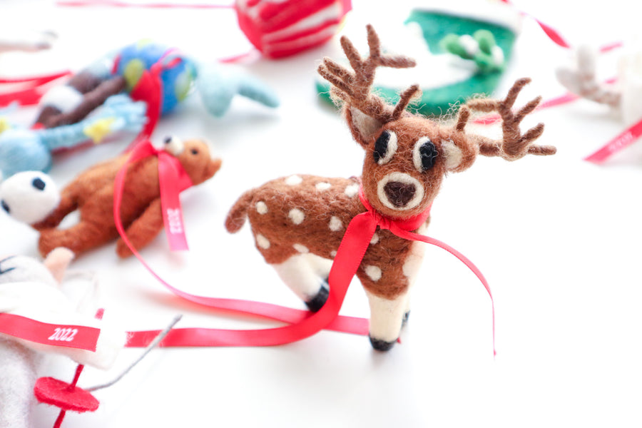 Handmade Felt Deer Ornament