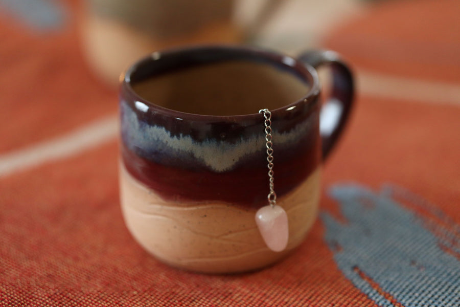 Heart Shaped Crystal Tea Infuser -  Rose Quartz