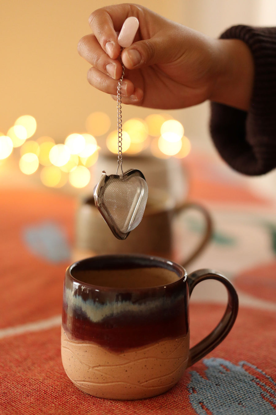 Heart Shaped Crystal Tea Infuser -  Rose Quartz