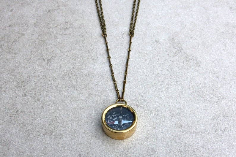 Compass Found Object Necklace