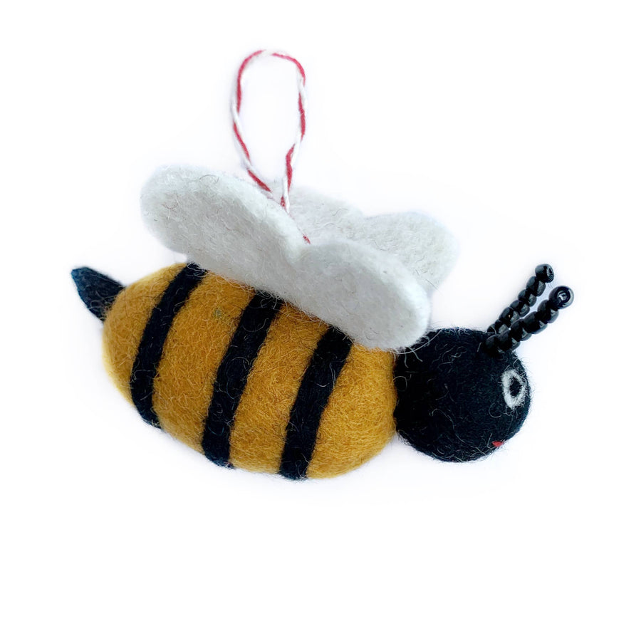 Handmade Bee Felt Wool Ornament