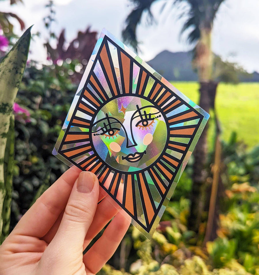 Sun Goddess Diamond Rainbow Suncatcher Sticker