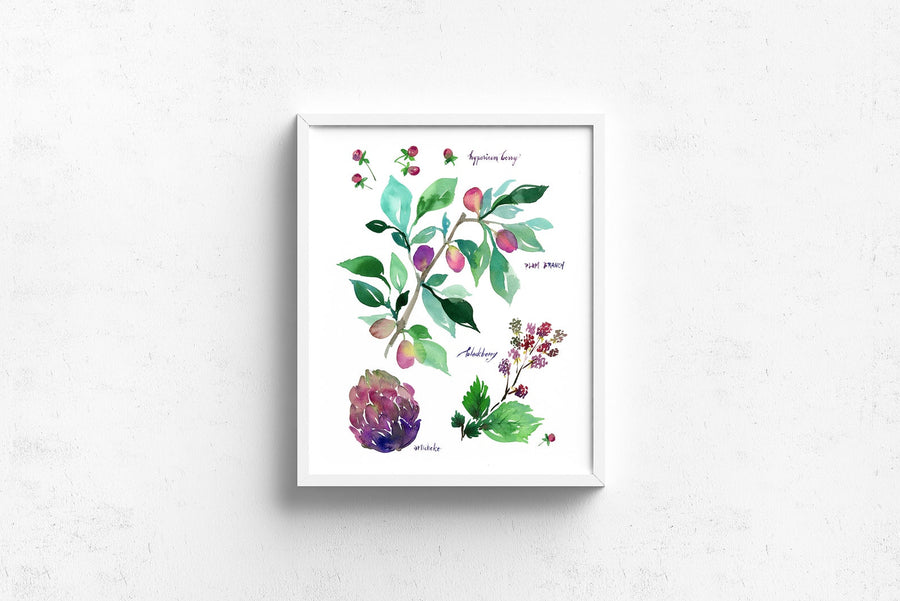 Botanical Rainbow Series - Purple (Unframed)