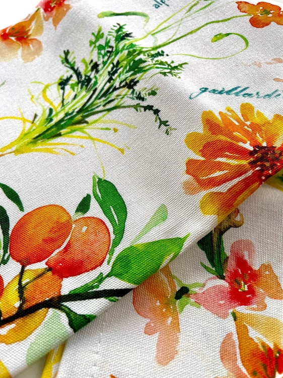 Orange Botanical Tea Towel