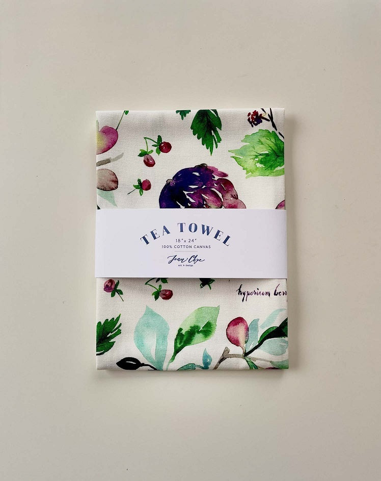 Purple Botanical Tea Towel